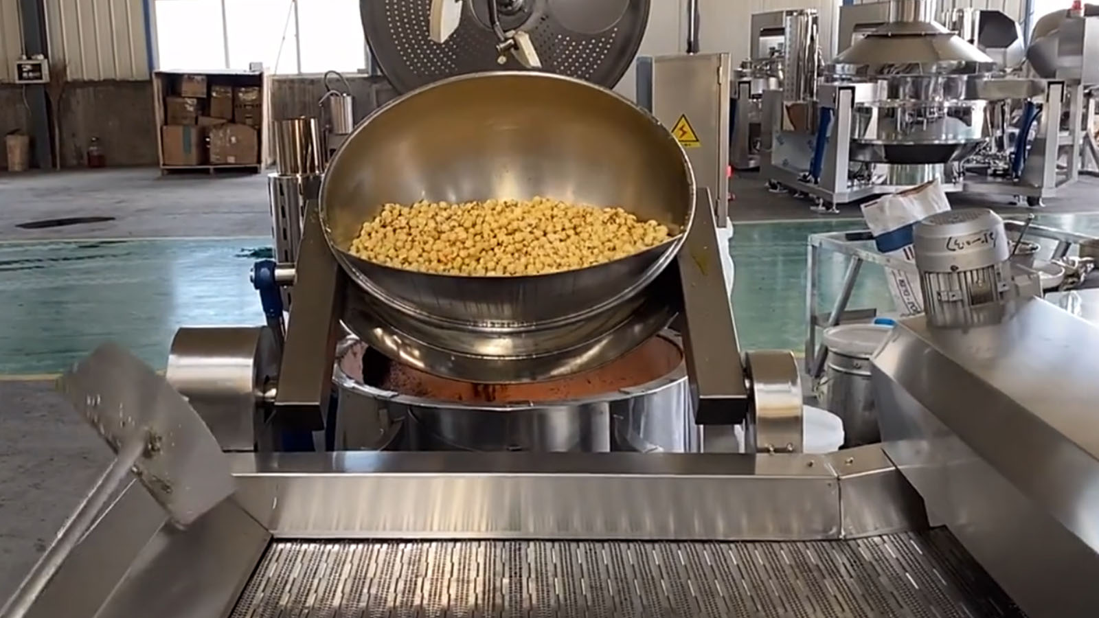 Automatic Industrial Gas Popcorn Production Line